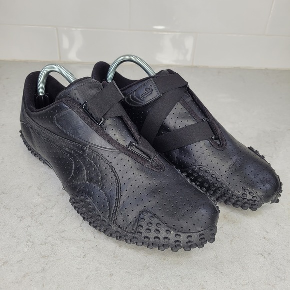 Vintage Puma Mostro Perf Y2K Black Leather Training Shoes Women's Size 11 - Picture 1 of 13